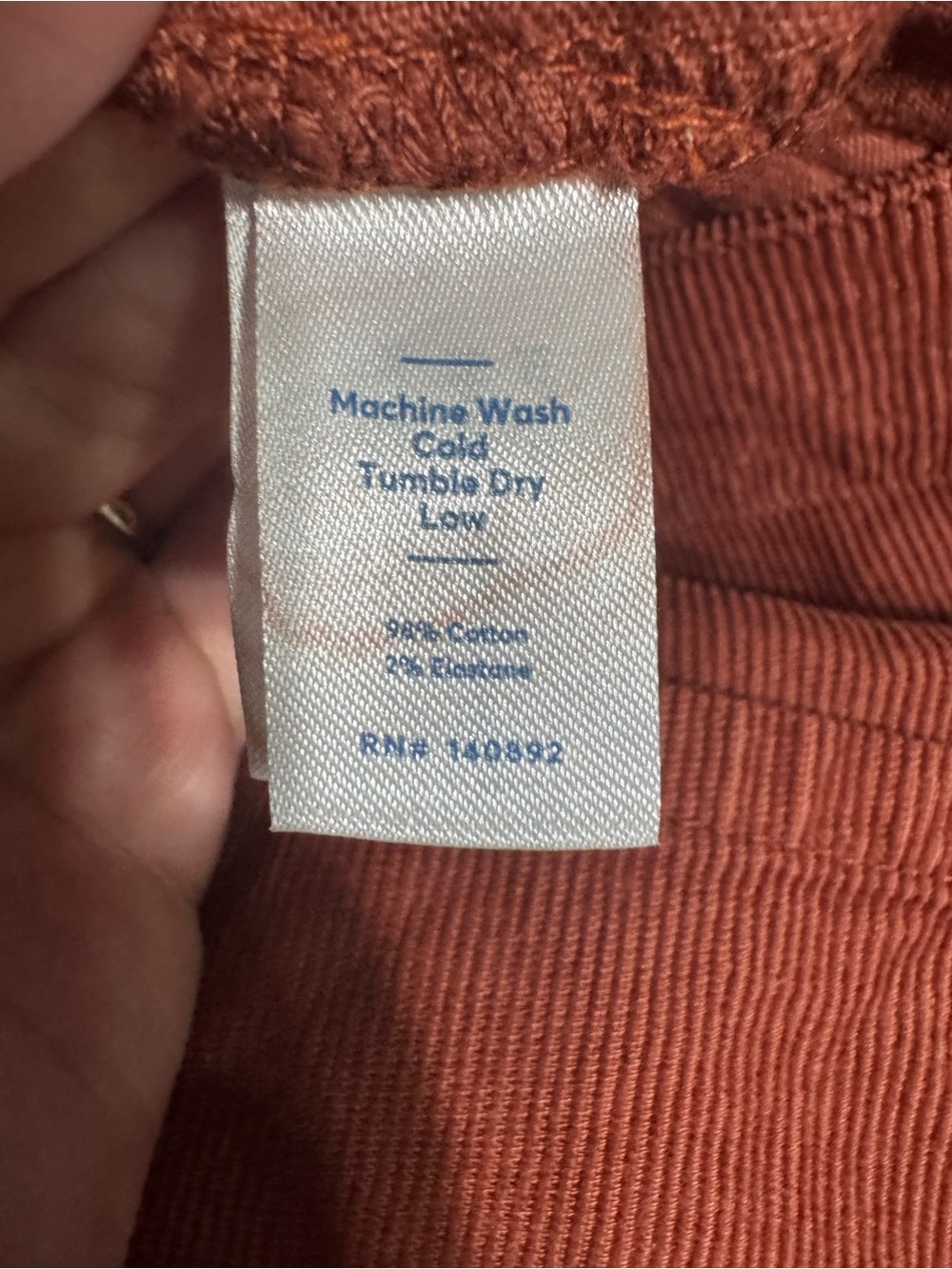 Marine Layer Bridget Rust Corduroy Button-Front Pants high waist size 8 - Picture 5 of 5